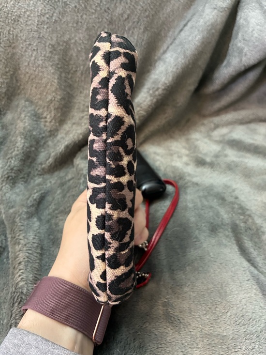 Coach Leopard-Print Wristlet with Red Trim - Picture 2 of 4